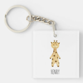 Giraffe monogram. Leuk modern Sleutelhanger