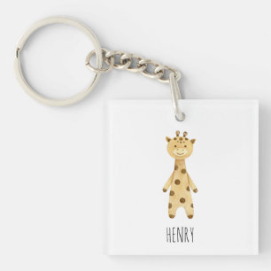 Giraffe monogram. Leuk modern Sleutelhanger