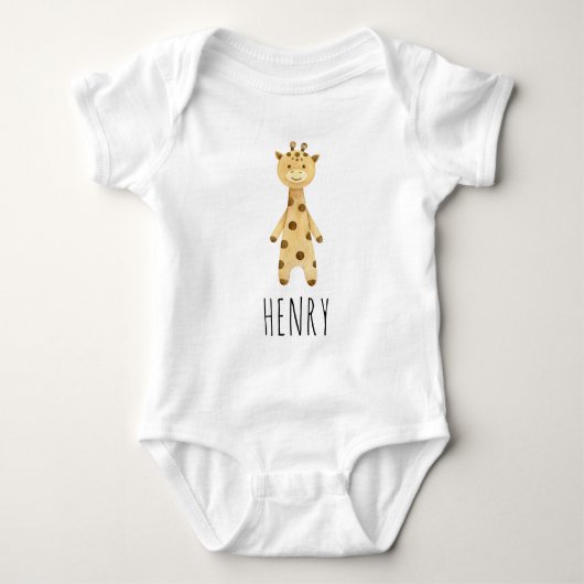 Giraffe monogram, schattig modern romper (Voorkant)