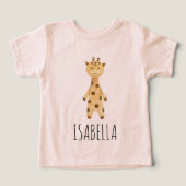 Giraffe monogram. schattig modern roze (Design voorkant)