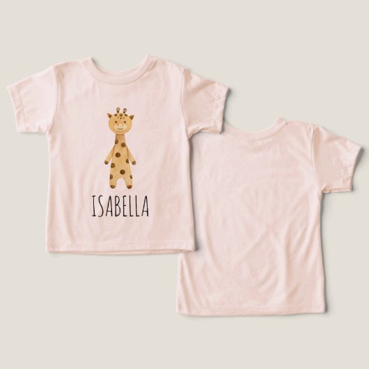 Giraffe monogram. schattig modern roze (Ontwerp Voorkant & Achterkant)