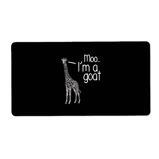Giraffe Moo Ik ben een geit Etiket (Voorkant)