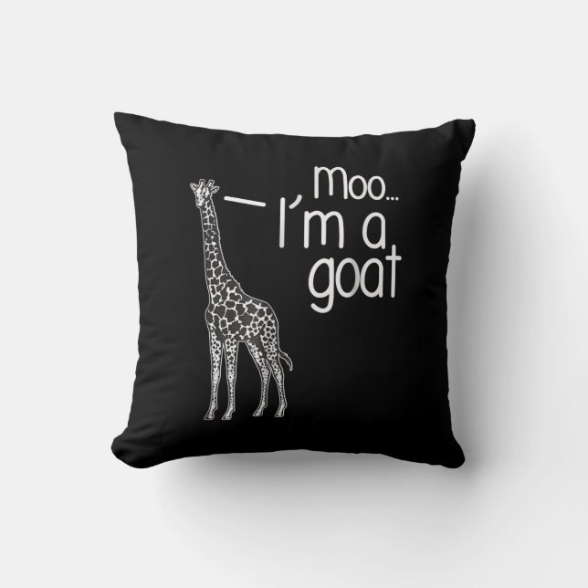 Giraffe Moo Ik ben een geit Kussen (Voorkant)