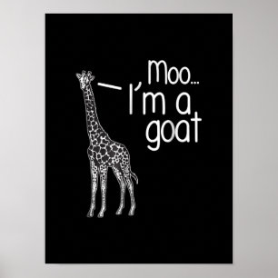 Giraffe Moo Ik ben een geit Poster