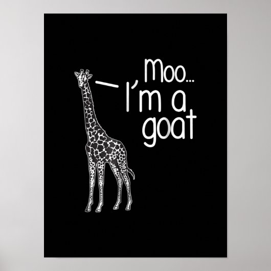 Giraffe Moo Ik ben een geit Poster (Voorkant)