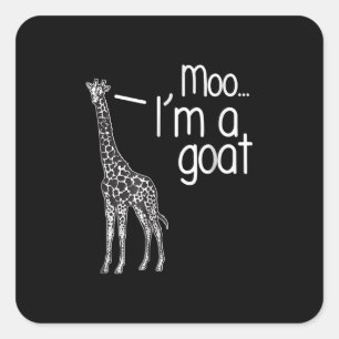 Giraffe Moo Ik ben een geit Vierkante Sticker