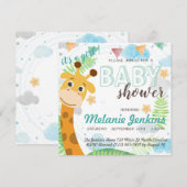 Giraffe mooi helder Baby shower Kaart (Voorkant / Achterkant)