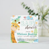 Giraffe mooi helder Baby shower Kaart (Staand voorkant)