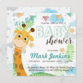 Giraffe mooie heldere Baby Boy Shower Kaart (Voorkant / Achterkant)