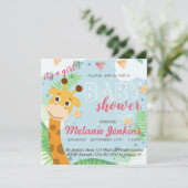 Giraffe mooie leuke Baby shower Kaart (Staand voorkant)