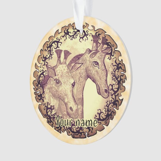 Giraffe Moon Ornament (voorkant)