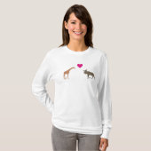 Giraffe Moose Love White Womens Hoodie T-shirt (Voorkant volledig)