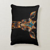 Giraffe Mozaïekportret Accent Kussen (Achterkant (Verticaal))