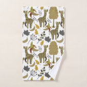 Giraffe naadloos gele patroon bad handdoek (Handdoek)