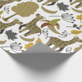 Giraffe naadloos gele patroon cadeaupapier (Hoek)