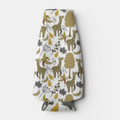 Giraffe naadloos gele patroon flesjeskoeler (Voorkant)