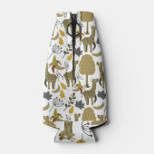 Giraffe naadloos gele patroon flesjeskoeler (Achterkant)