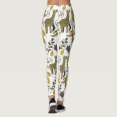 Giraffe naadloos gele patroon leggings (Achterkant)