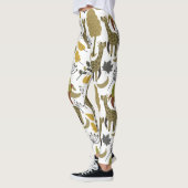 Giraffe naadloos gele patroon leggings (Links)