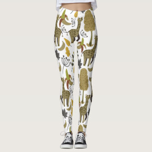 Giraffe naadloos gele patroon leggings