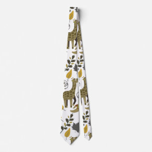 Giraffe naadloos gele patroon stropdas