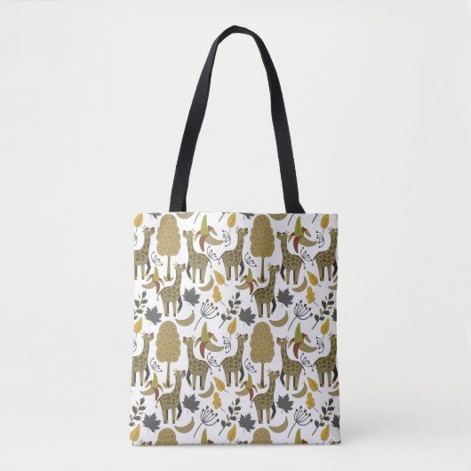 Giraffe naadloos gele patroon tote bag (Voorkant)