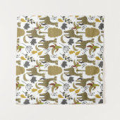 Giraffe naadloos gele patroon wandkleed (Voorkant (horizontaal))