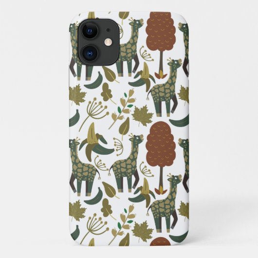 Giraffe naadloos patroon | kleurig bloempatroon Case-Mate iPhone case (Achterkant)