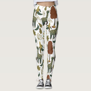 Giraffe naadloos patroon kleurig bloempatroon leggings