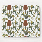 Giraffe naadloos patroon | kleurig bloempatroon muismat (Voorkant)