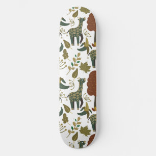 Giraffe naadloos patroon kleurig bloempatroon persoonlijk skateboard