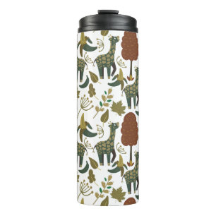 Giraffe naadloos patroon kleurig bloempatroon thermosbeker