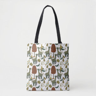 Giraffe naadloos patroon   kleurig bloempatroon tote bag