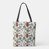 Giraffe naadloos patroon | kleurig bloempatroon tote bag (Achterkant)