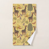 Giraffe naadloze gele ondergrond patroon bad handdoek (Handdoek)