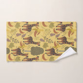 Giraffe naadloze gele ondergrond patroon bad handdoek (Handdoek)