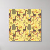 Giraffe naadloze gele ondergrond patroon canvas afdruk (Voorkant)