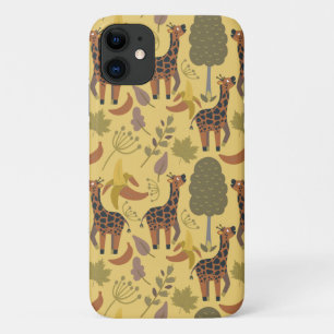Giraffe naadloze gele ondergrond patroon Case-Mate iPhone case