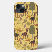 Giraffe naadloze gele ondergrond patroon Case-Mate iPhone case (Achterkant)
