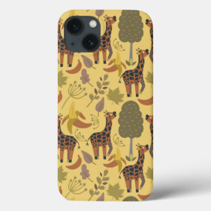 Giraffe naadloze gele ondergrond patroon Case-Mate iPhone case