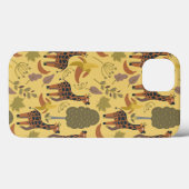 Giraffe naadloze gele ondergrond patroon Case-Mate iPhone case (Achterkant (horizontaal))