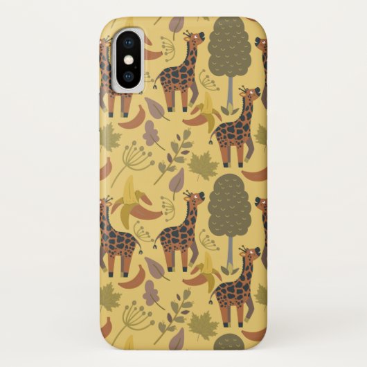 Giraffe naadloze gele ondergrond patroon Case-Mate iPhone case (Achterkant)
