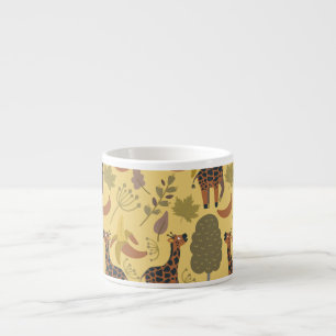 Giraffe naadloze gele ondergrond patroon espresso kop
