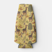 Giraffe naadloze gele ondergrond patroon flesjeskoeler (Voorkant)