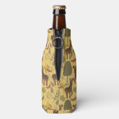 Giraffe naadloze gele ondergrond patroon flesjeskoeler (Fles Achterkant)