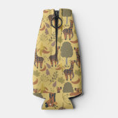 Giraffe naadloze gele ondergrond patroon flesjeskoeler (Achterkant)