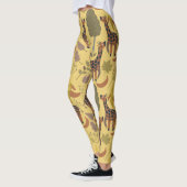 Giraffe naadloze gele ondergrond patroon leggings (Links)