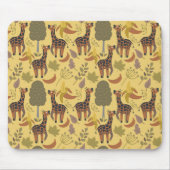 Giraffe naadloze gele ondergrond patroon muismat (Voorkant)
