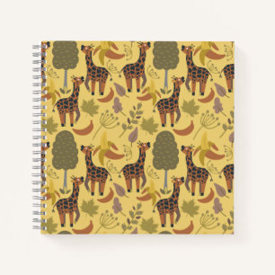 Giraffe naadloze gele ondergrond patroon notitieboek