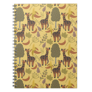 Giraffe naadloze gele ondergrond patroon notitieboek